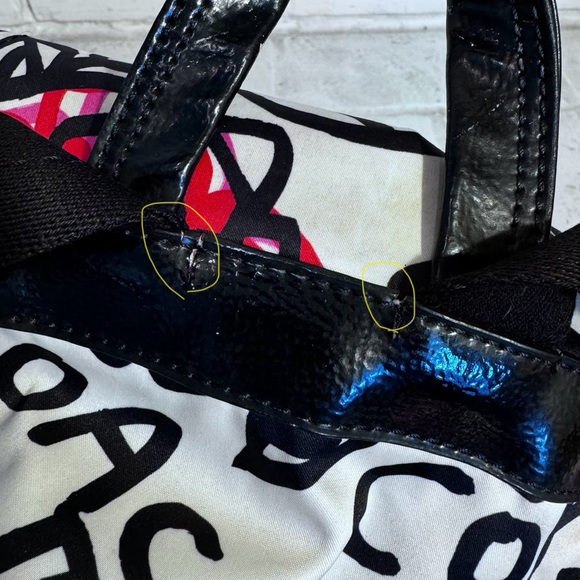 COACH Poppy Daisy Floral Graffiti Black White Backpack Bag F16582 Rare - Picture 7 of 13